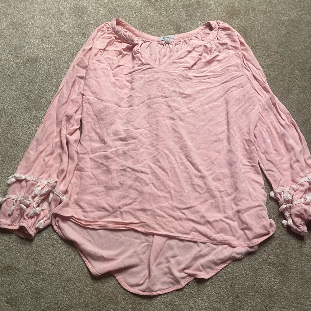 A pink blouse